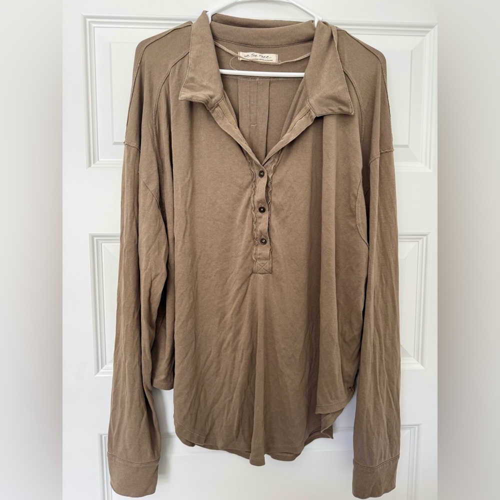 We The Free Taupe Knit Top